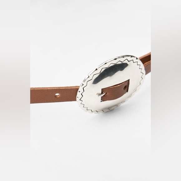 Zara Leather Belt with Hewn brown main image 13